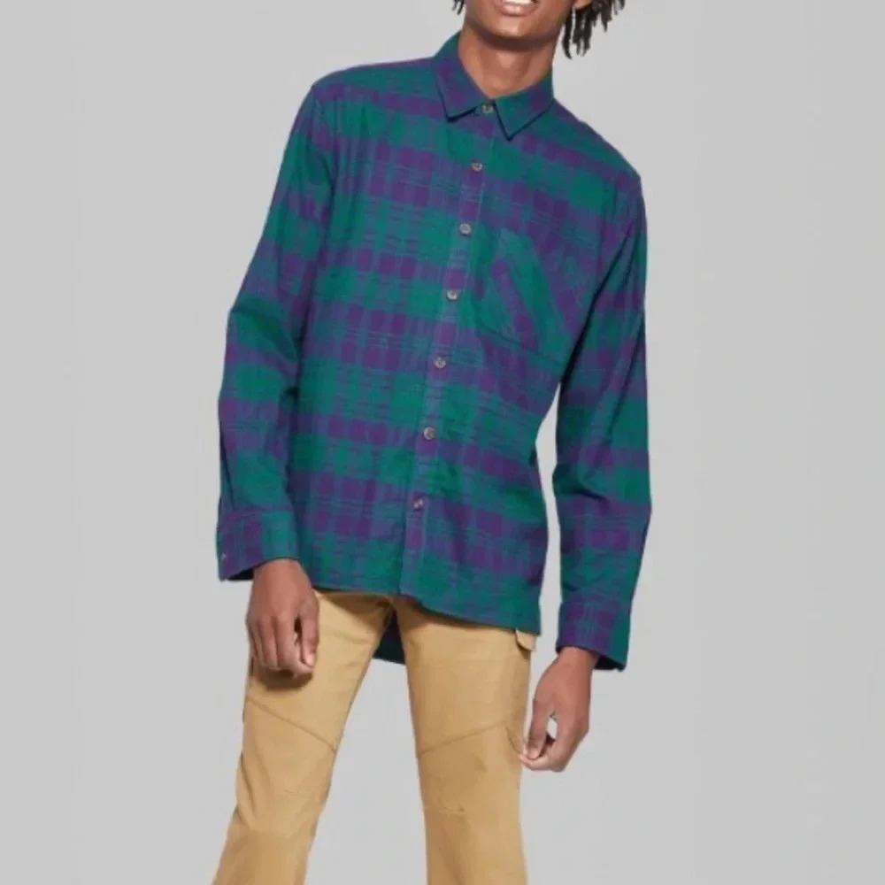 Original Use Plaid Casual Shirt Long Sleeve Men’s Sz M New
